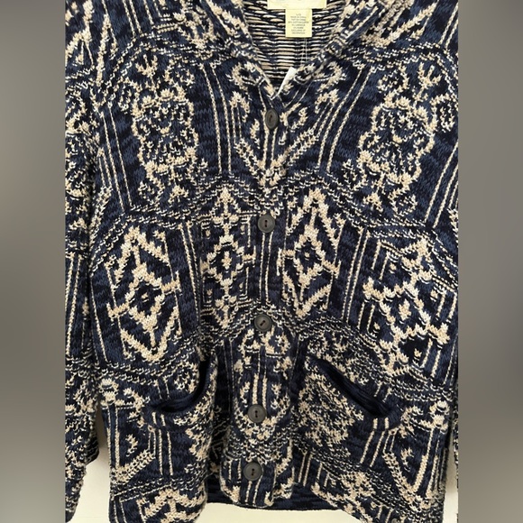 Denim & Supply Ralph Lauren Blue, Black, and Tan Buttoned Blazer - Picture 6 of 7